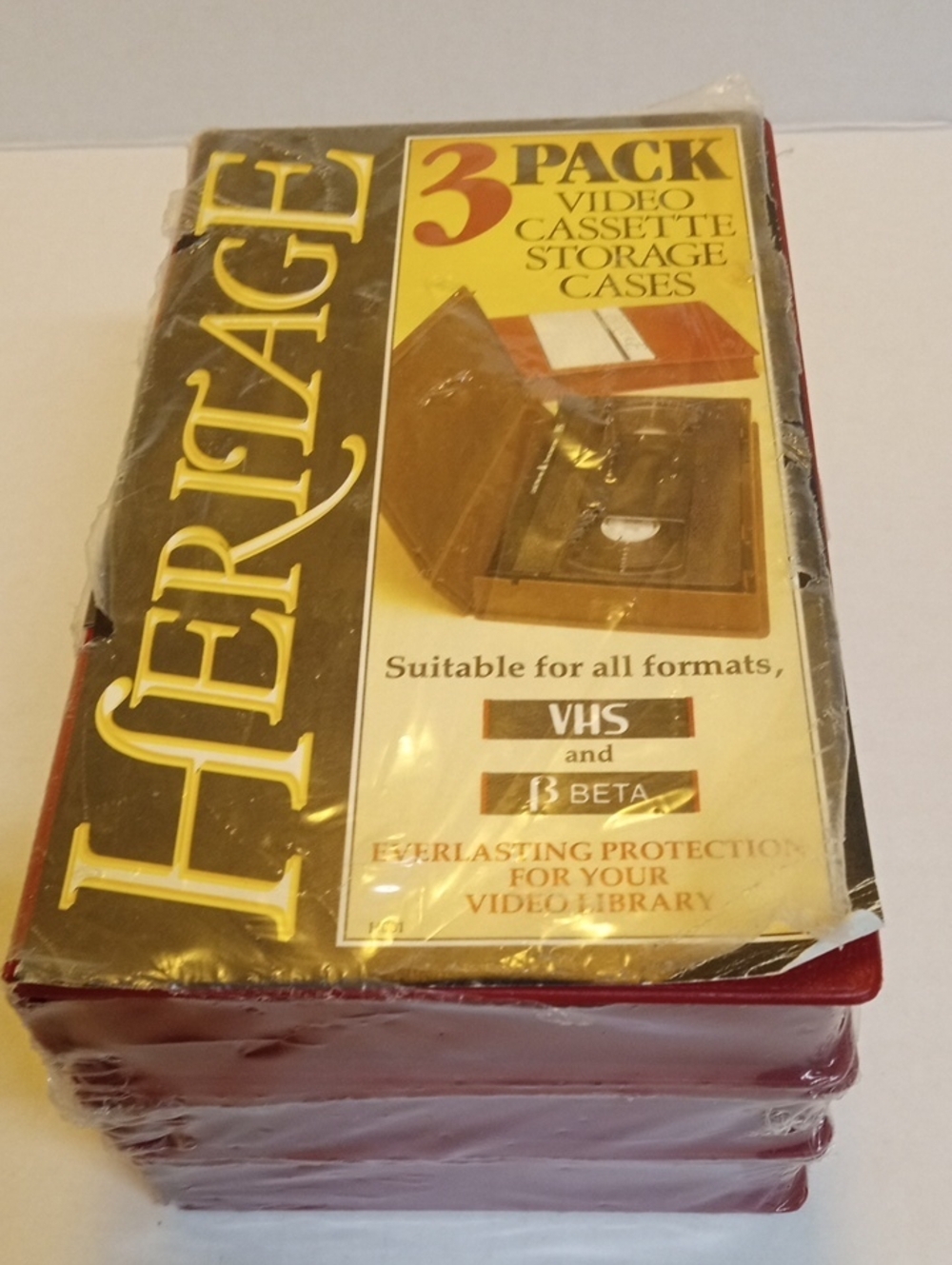 Heritage 3-Pack Red Video Cassette Storage Cases